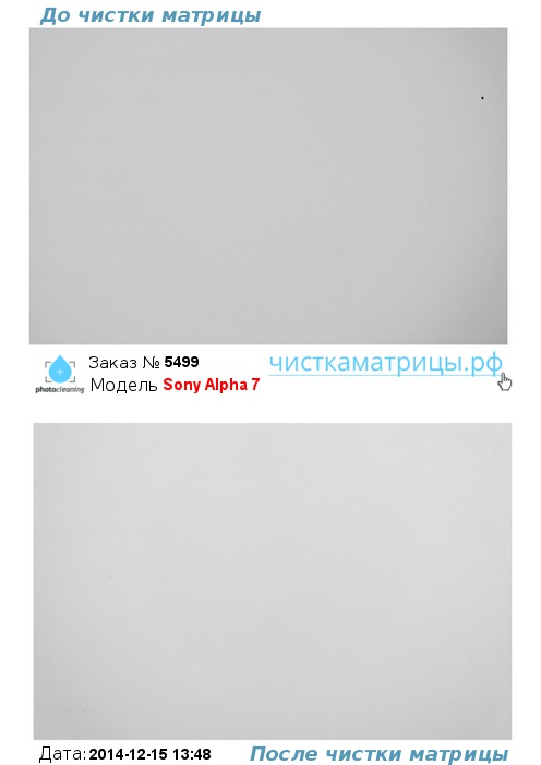 Чистка матрицы Sony Alpha 7