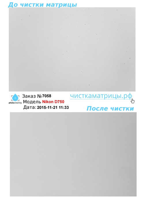 Чистка матрицы Nikon D750 Чистка матрицы Nikon D750