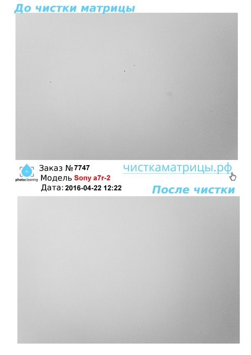 Чистка матрицы Sony a7r-2 Чистка матрицы Sony a7r-2