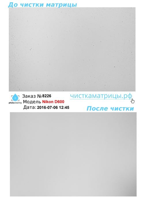 Чистка матрицы Nikon D600 Чистка матрицы Nikon D600