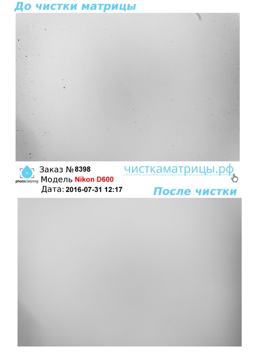Чистка матрицы Nikon D600 Чистка матрицы Nikon D600
