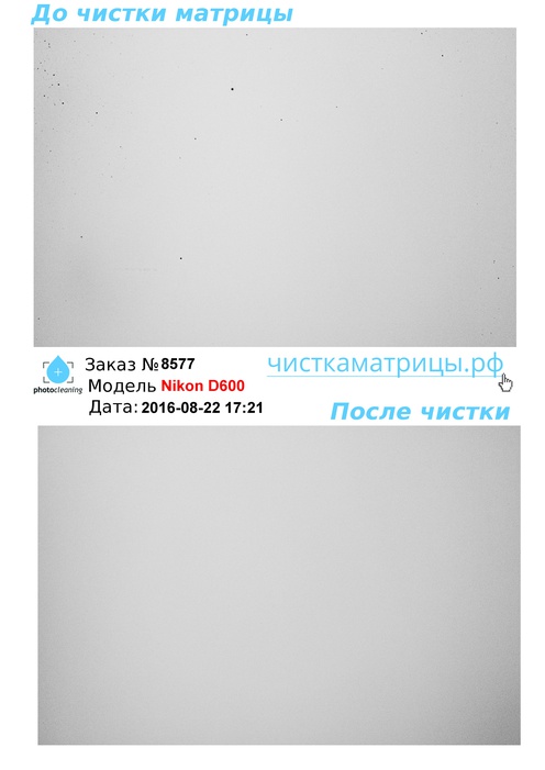 Чистка матрицы Nikon D600 Чистка матрицы Nikon D600