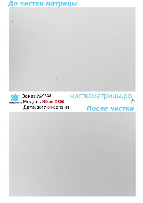 Чистка матрицы Nikon D600 Чистка матрицы Nikon D600