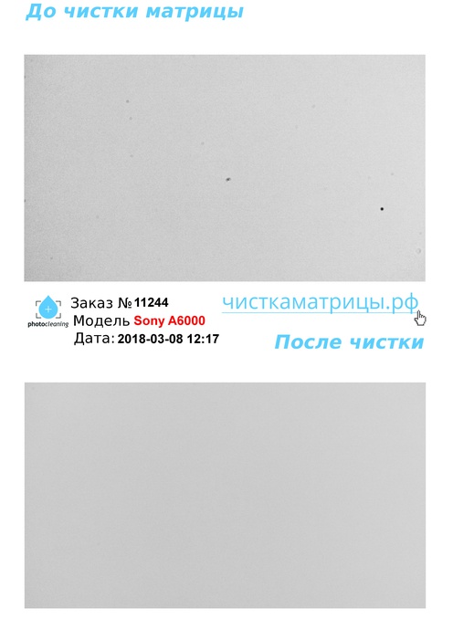 Чистка матрицы Sony A6000 Чистка матрицы Sony A6000