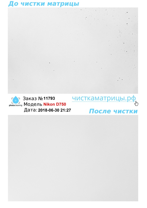 Чистка матрицы Nikon D750 Чистка матрицы Nikon D750